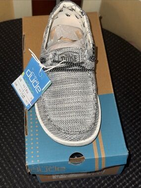 Hey Dude Kids Heather Gray Knit Slip-On Sneakers